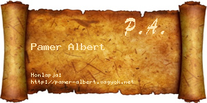 Pamer Albert névjegykártya